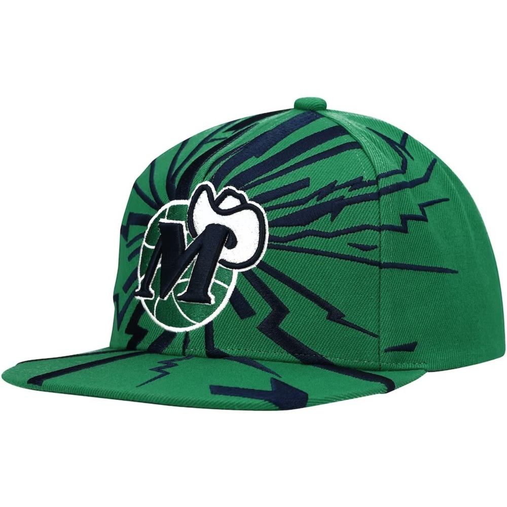 Dallas Mavericks Mitchell & Ness Green Hardwood Classics Earthquake Snapback Hat